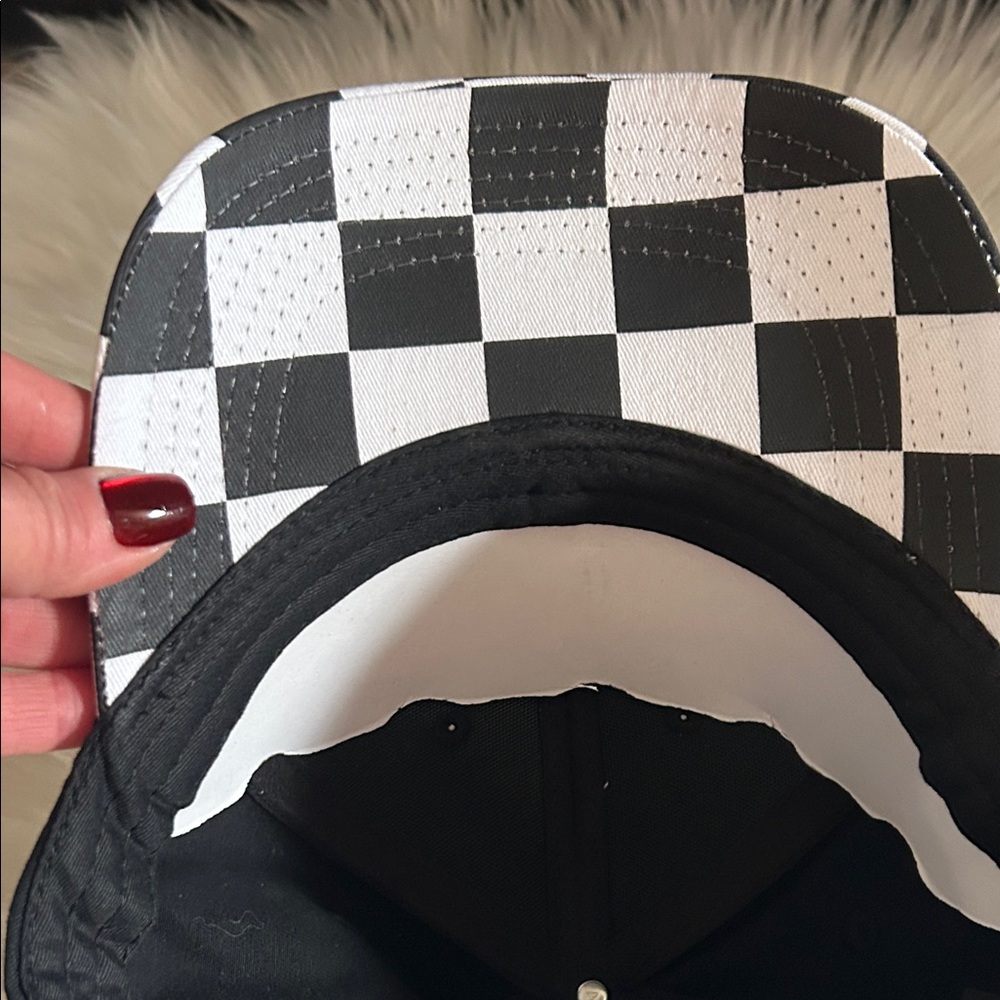 New Arizona Diamondback Black and White Checkered Cap with NASCAR Logo - Picture 8 of 11